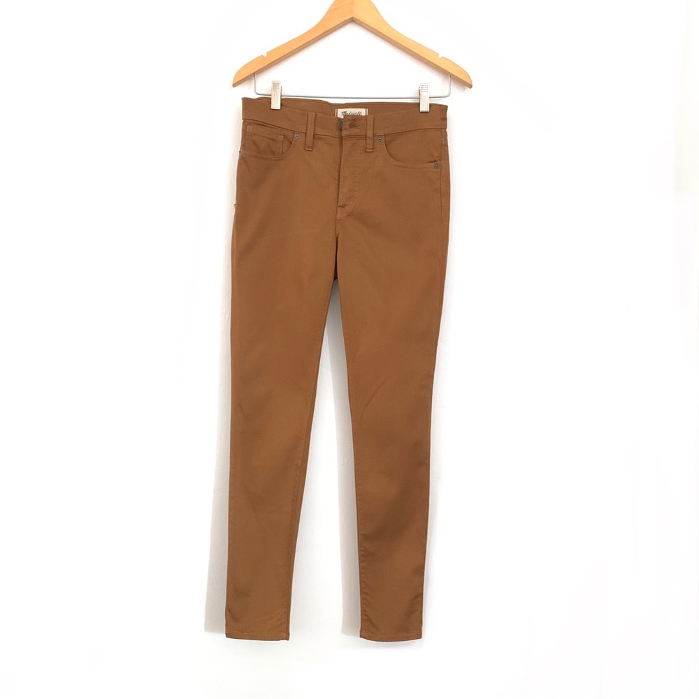 Madewell 9” High-Rise Skinny Sateen Dark Mustard Tan Jeans Size 27